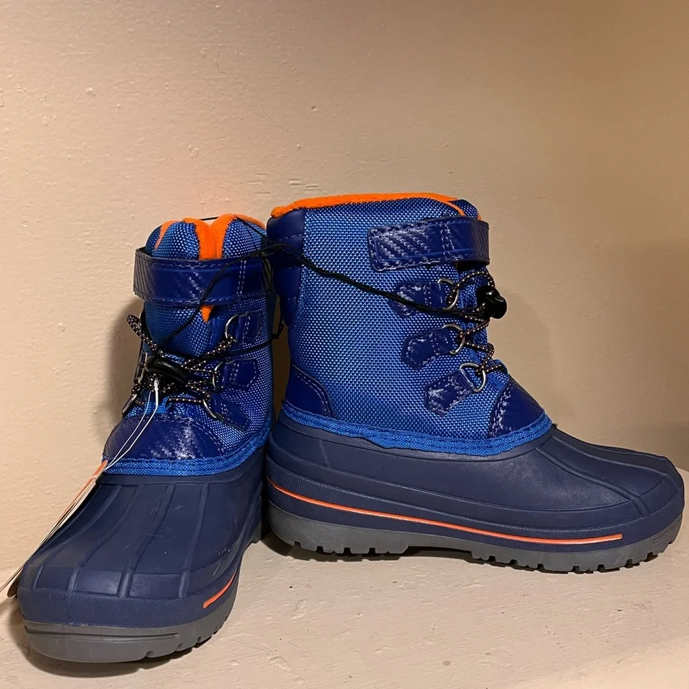 Wonder Nation Kids Snow Boots in Blue and Orange